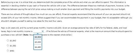 Solved Before Buying A Car It Is Critical That You Chegg Com