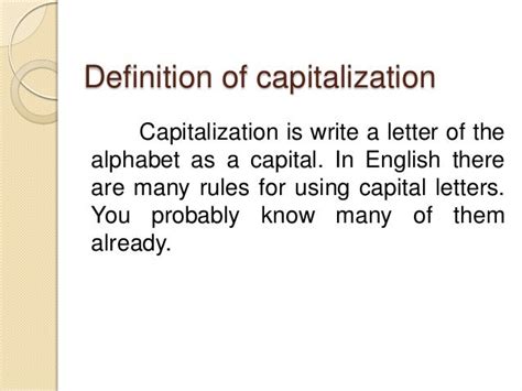 Capitalization