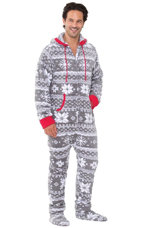 Hoodie Footie For Men Nordic Fleece In Mens Hoodie Footie Pajama