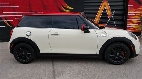 2016 Mini Cooper Racing Stripes 1 Gloss Red Wrapped Roof 2 20 Window