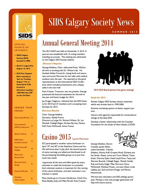 SIDS 2015 Summer Newsletter by Sids Calgary - Issuu