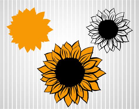 Sunflower Svg Bundle Free Design Clipart Sun Svg Cuts Flower | Etsy UK
