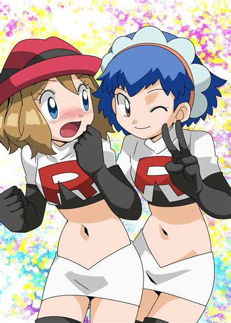 Serena Y Miette Vestidas Del Equipo Rocket Pokemon Vs Digimon Pokemon