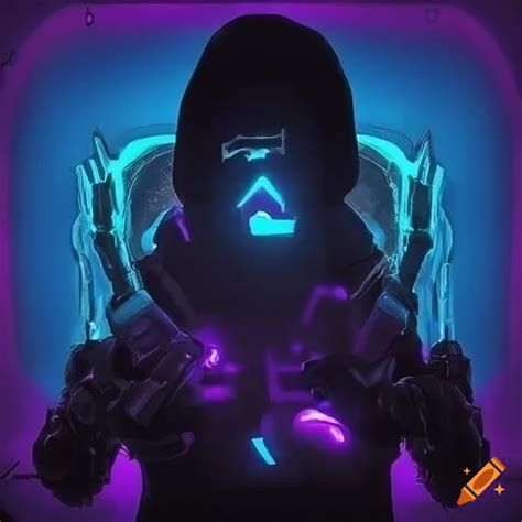 Cool Futuristic Gaming Profile Pic With Neon Lights