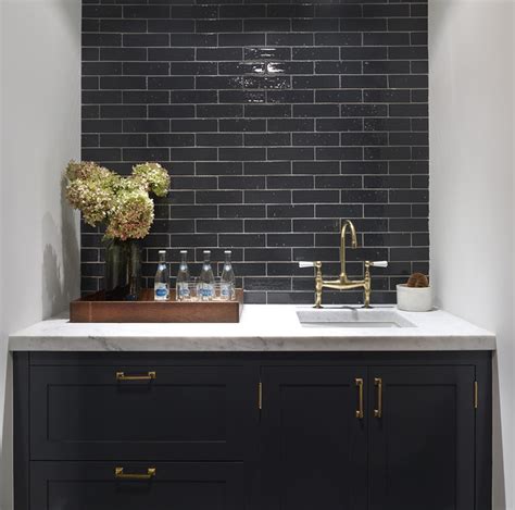 They are highly resistant to heat and moisture while their materials are strong and durable. Black Kitchen Cabinets with Brass Hardware - Contemporary ...