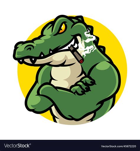 Crocodile Cartoon Character Mascot Logo Royalty Free Vector