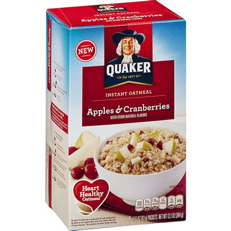 Quaker Instant Oatmeal Apples And Cranberries Shop Bevmo