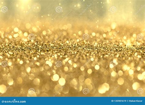 Gold Glitter Background Golden Holiday Abstract Glitter Defocused