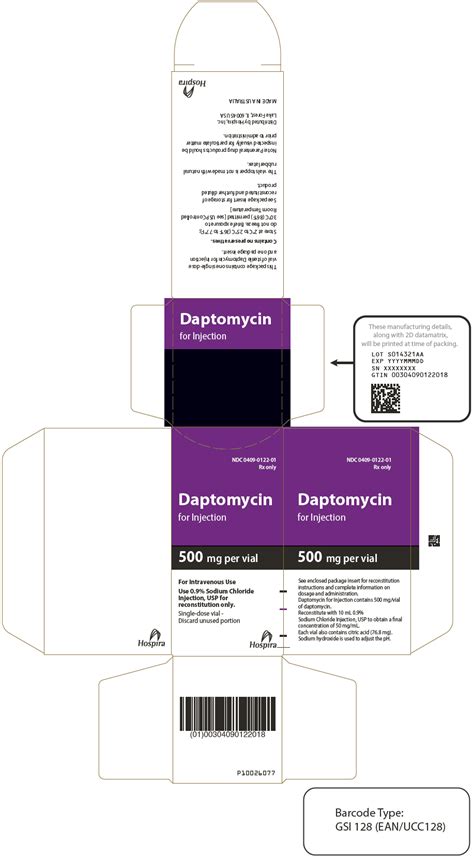Ndc 00409 0122 01 Daptomycin 500 Mg10ml Details Hellopharmacist