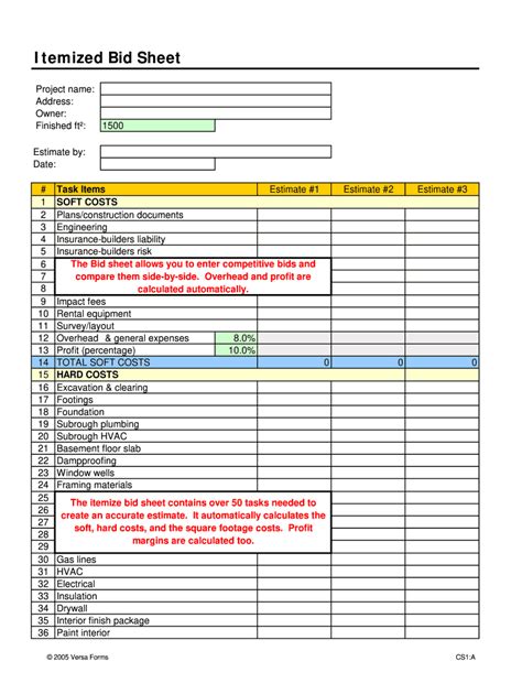 New Home Construction Bid Sheet Fill Out And Sign Online Dochub