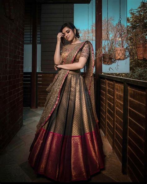 23 Elegant Saree Lehenga Designs For The South Indian Brides Half