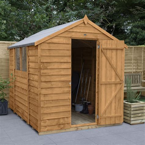 Forest Garden 8x6 Apex Overlap Timber Shed Assembly Service Included