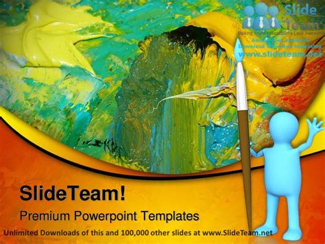 Abstract Oil Painting Art Power Point Themes Templates And Slides Ppt