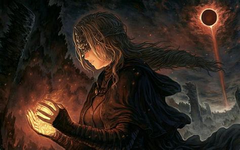 Frost Moon On Beautiful Dark Souls Fire Keeper Dark Souls Artwork