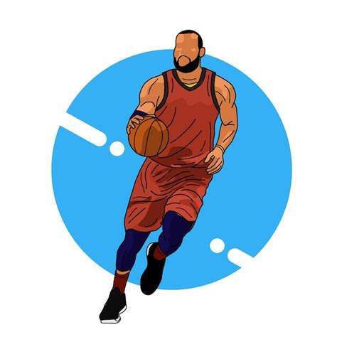 Premium Vector Basketball Player With The Ball Vector Illustration