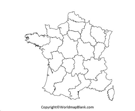 Printable Blank Map Of France Outline Transparent Png Map