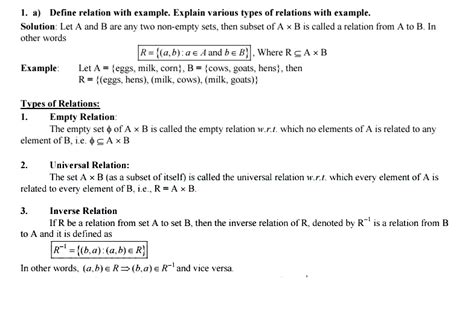 Define Relation with example. Explain various types of relations with example. Relation को ...
