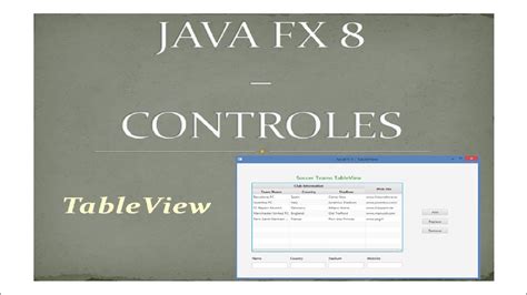 Javafx Tutorial Tableview Espa Ol Youtube
