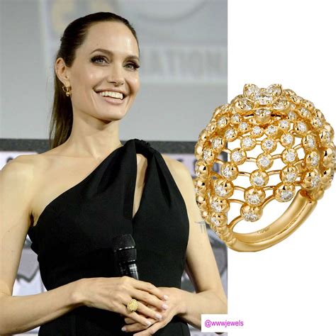 Angelina Jolie Wearing Cactus De Cartier Ring At Comic Con 2019