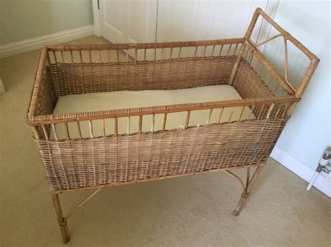 Vintage Wicker Extra Large Baby Crib On Legs In Beaconsfield