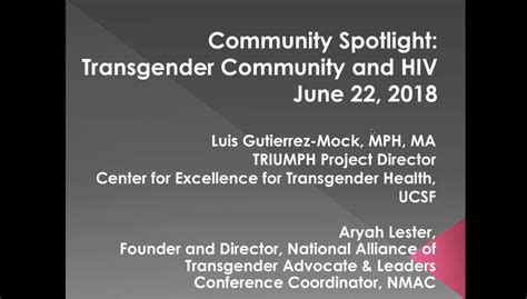 Transgender Community And Hiv Nmac