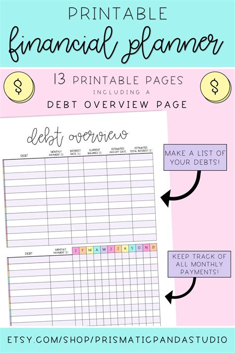 A Printable Financial Planner With The Words Debt Overflowing And