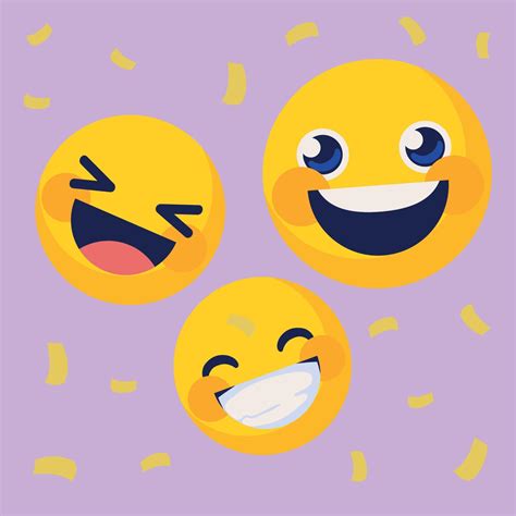 Set Of Happy Emoji 11143629 Vector Art At Vecteezy