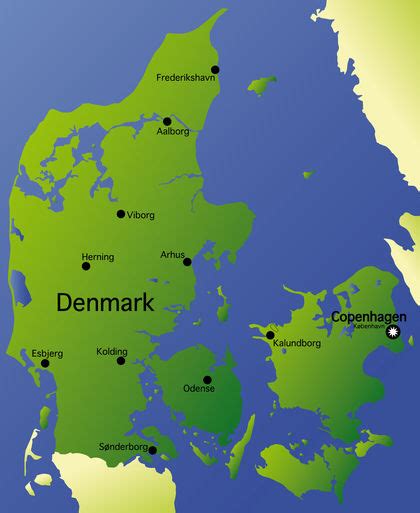 This town is a good location for a young doctor. Location, size, and extent - Denmark - located, area