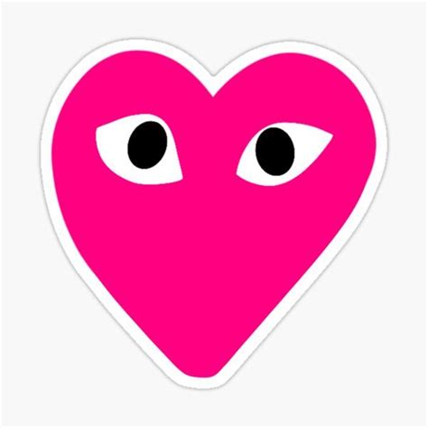 Pink Cdg Heart Sticker By Mollsdesigns Redbubble Preppy Stickers