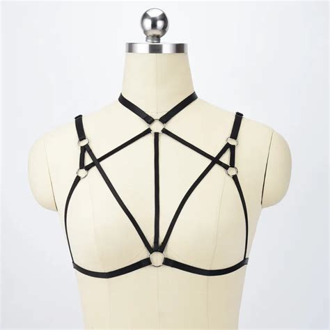 Buy Jlx Harness Black Elastic Ribbon Pasties Bows Cage Bondage Goth Harness