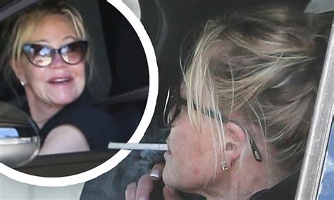 Melanie Griffith Is Seen Smoking A Cigarette On Her Drive Home After