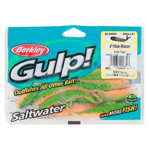 Berkley Gulp Minnow 4 Softbait Lime Tiger