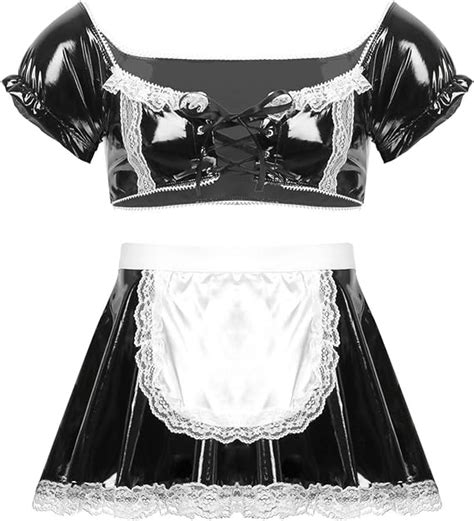 Amazon Com CHICTRY Men S Anime Maid Cosplay Costume Lingerie Set Crossdresser Cosplay Outfits