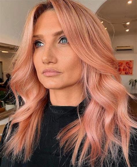 The Peachy Blonde Is The Perfect Light Hair Color For Fall Light Hair Color Peach Hair Peach