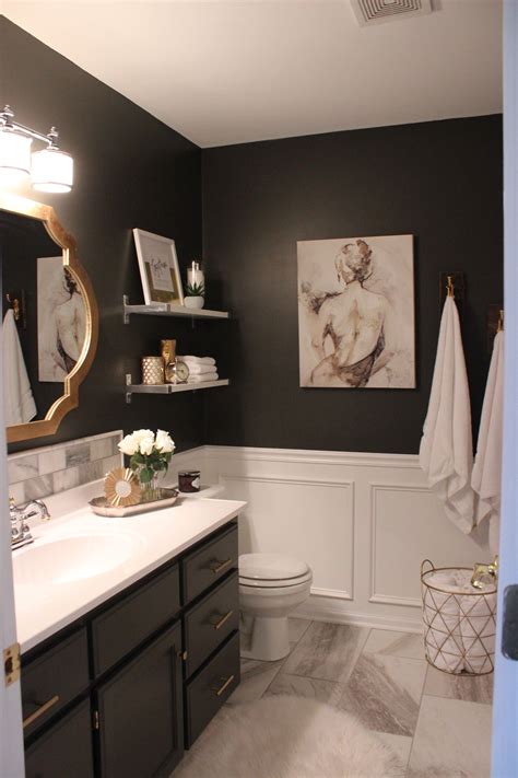 Get inspired by our favorite bathroom decorating ideas. master bathroom, tile, dark walls … | Master bathroom ...