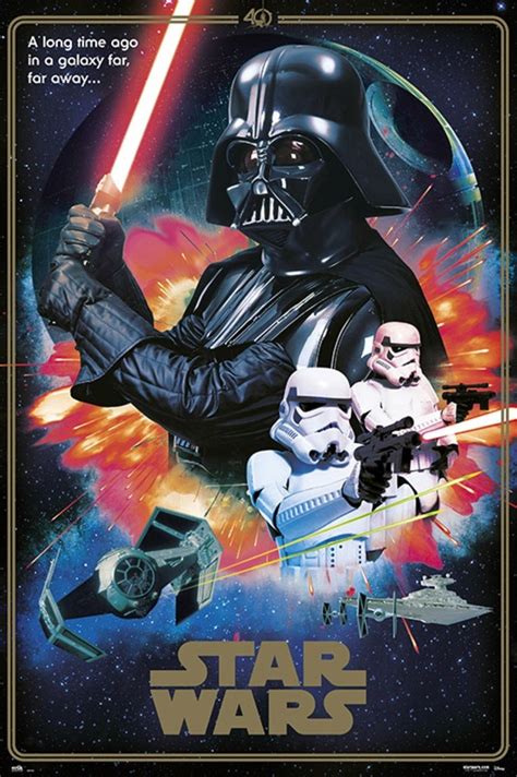 Poster Quadro Star Wars 40th Anniversary Villains Su Europosters