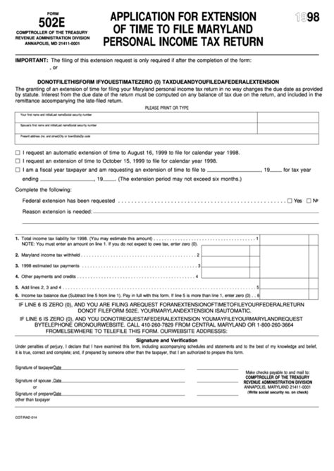 Your organization's new certificate is attached and is valid effective immediately. Fillable Form 502 E - Application For Extension Of Time To ...