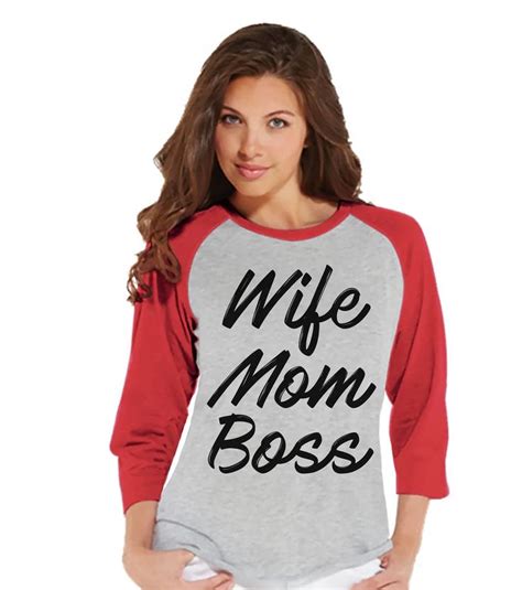 funny mom shirt wife mom boss womens red raglan t shirt women s baseball tee t for