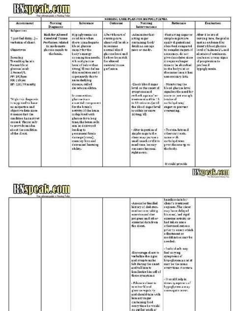 Diabetes Care Planning Template