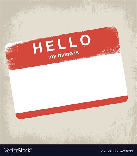 Hello My Name Is Label Design Royalty Free Vector Image