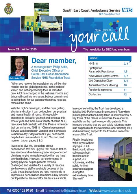 Membership Newsletters Nhs South East Coast Ambulance Service