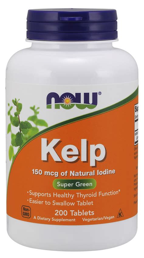 Now Supplements Kelp 150 Mcg Of Natural Iodine Easier To Swallow