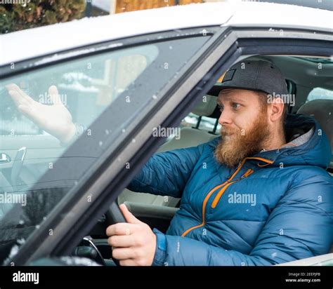 Road Rage Angry Man Driving A Vehicle Stock Photo Alamy