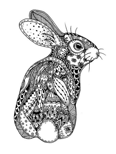 Printable Adult Coloring Pages Rabbit