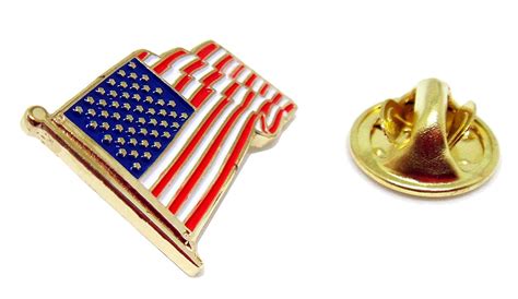 Us Flag Proudy Patriotic American Waving Official Lapel Pin