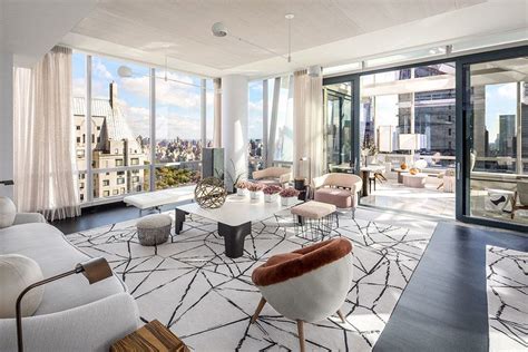 This Living Area In A Duplex Of Tower One57 Located On Billionaires