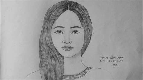How To Draw Pencil Sketch Of Beautiful Girl Easy Pencil Sketch Step