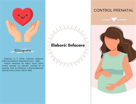Tríptico Control Prenatal Prenatal Embarazo Saludable Imss
