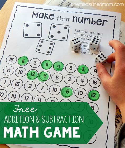 Addition And Subtraction Game The Measured Mom