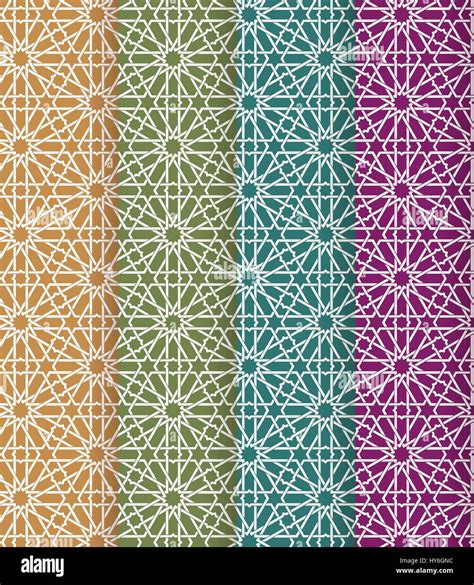 Seamless Islamic Moroccan Pattern Set Arabic Geometric Ornament
